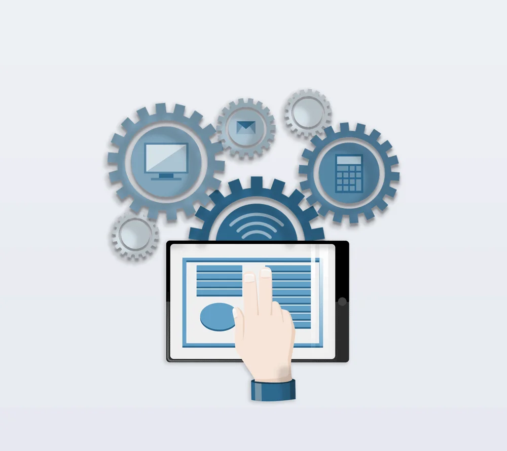 Information software dashboard showing data analytics and reports